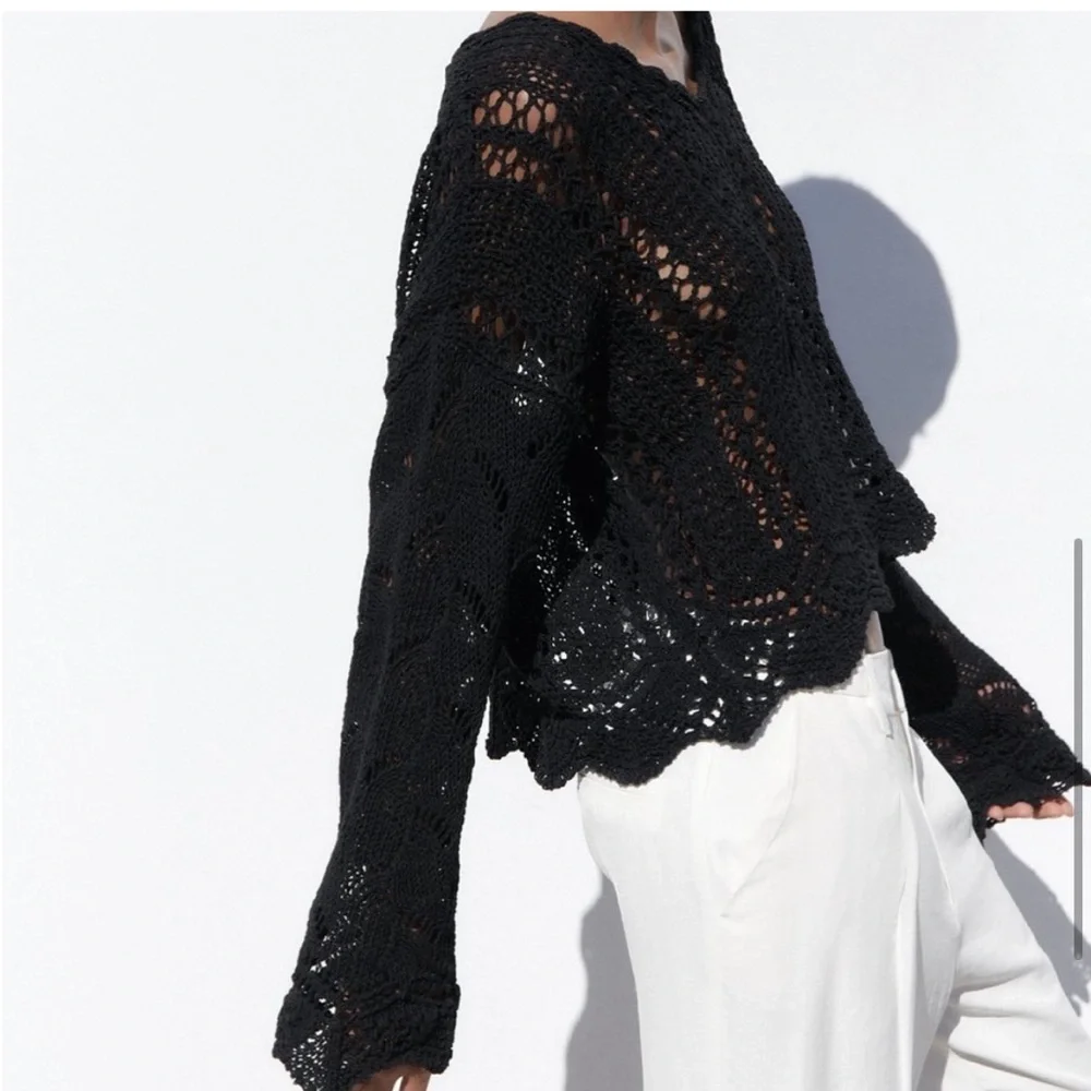 NWT Zara oversized open knit sweater - Picture 5 of 10